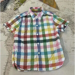 Mini Boden Checkered Short Sleeve
Button Down Size 5